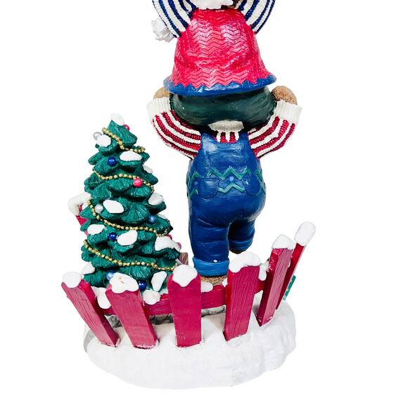 Ceramic Christmas Bear Stand And Cookie Plate "Cookies For Santa" 13" Tall - Picture 6 of 16